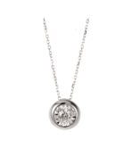 18k gold inlaid natural diamond 0.20ct bubble necklace