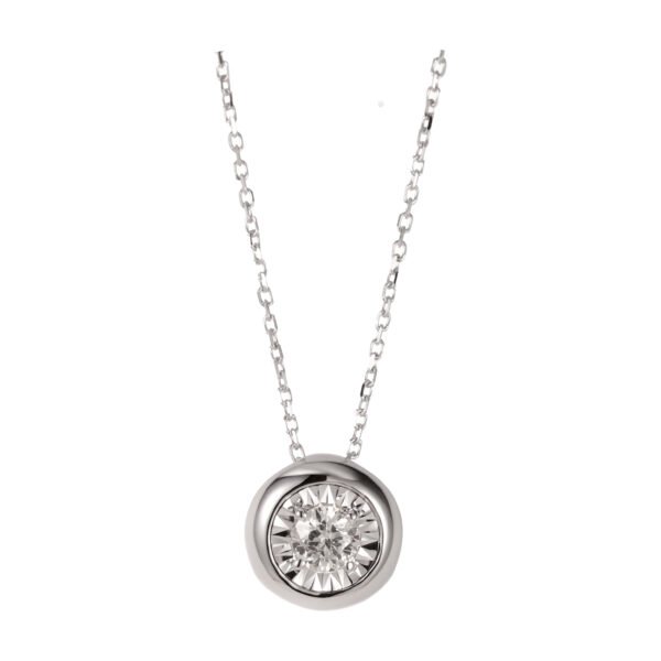 18k gold inlaid natural diamond 0.20ct bubble necklace
