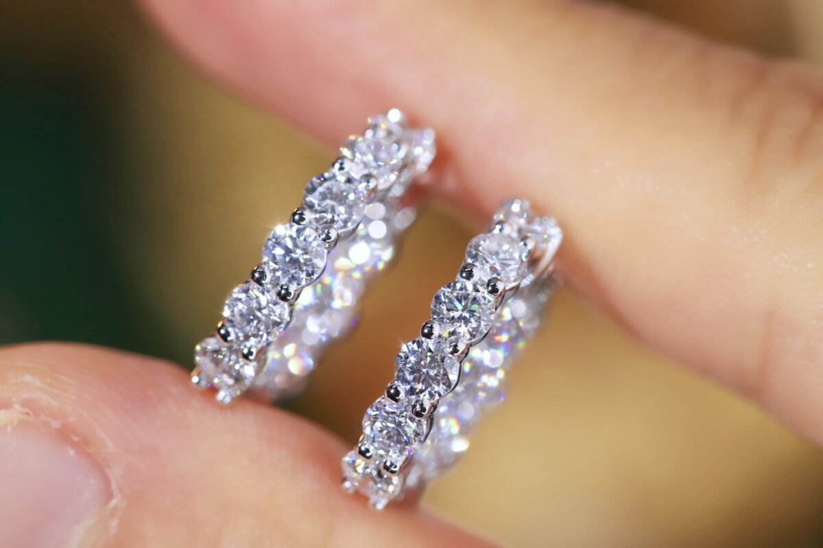 pt900 Inlay Laboratory CVD Cultivation Diamond 2.16ct Stud Earrings - 图片 5