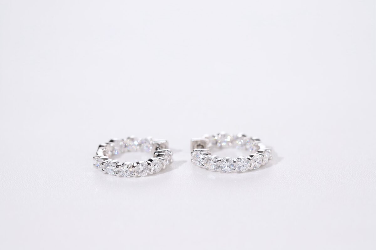 pt900 Inlay Laboratory CVD Cultivation Diamond 2.16ct Stud Earrings - 图片 1