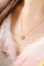 18k gold inlaid natural diamond 0.20ct bubble necklace - 图片 2