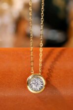 18k gold inlaid natural diamond 0.20ct bubble necklace - 图片 4